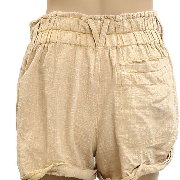 Free People Solar Flare Baja Mini Shorts Beige Pull-on Cotton S New 281617 - Picture 11 of 12